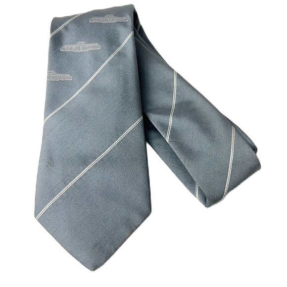 Royal Botanic Gardens Necktie Grey Striped All Silk Weft Made in England - Picture 1 of 9